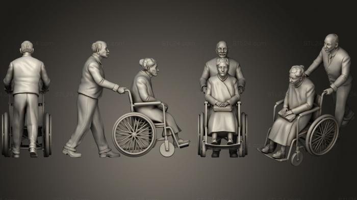 Figurines of people (disabled woman, STKH_0213) 3D models for cnc
